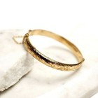 Valentine s Gif Vintage Estate New Style 14k Yellow Gold Fn 7 5  Bangle Bracelet