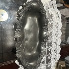 Antique Adelphi Quadruple Silverplate Oval Art Nouveau Floral Repousse Tray 13 