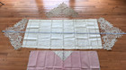 2 Vintage Hand Made Table Dresser Runners Crochet Embroidery