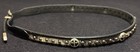 Vintage Western Calf Hair Leather Hatband Studded Cross Buckle