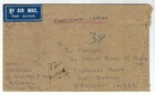 Bahrain Registered Cover 1946  On Front Bahrain Type 19 Handstamped With Manuscr