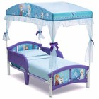Canopy Toddler Bed Frozen Disney Princess Elsa Anna Blue Purple Girls Bedroom