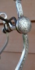 Engraved Sterling Silver Sliester Stainless Steel Curb Bit 1-1 4 In  Conchos