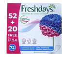 Freshdays Long Scented Pantyliners  72 Pads   Natural Cotton Feel  Daily Liners
