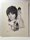 1970s Linda Ronstadt Lithograph     Vintage Hippie Era Art     Rare Nostalgic Print