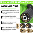 Super Flexible Pressure Washer Hose 25-100  3600 Psi M22-14 15mm  Or 3 8  Qc