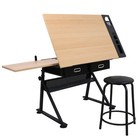 Drafting Table Art Desk Artist Drawing Table Adjustable Tilted Tabletop W stool
