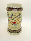 Leif Eriksson German Beer Stein 16oz Viking Neue Welt New World Vintage