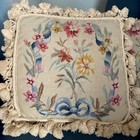 Vintage Aubusson Style Needlepoint Pillows Set Of 2  14   x14   