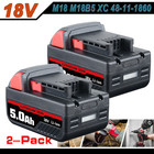 2pack For Milwaukee 48-11-1865 M18 18v Lithium-ion High Output 5 0ah Battery New