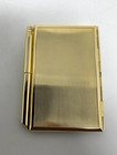 Harrods Business Card Holder Note Pad   Pen Rare Vintage Gold Tone Metal