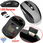 Wireless Optical Mouse Mice 2 4ghz Usb Receiver For Laptop Pc Computer Dpi Lot