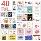 Birthday Cards Bulk  40 Pack 40 Designs Happy Birthday Card Assortment Box Wi   