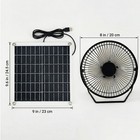 10w Solar Powered Exhaust Fan Portable Pet Ventilador Rechargeable Camping Fan