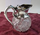 Frank Smith Sterling Silver Mounted American Brilliant Cut Glass Pitcher Antique
