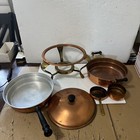 4 Pc Vintage Copper Chafing Dish 9   