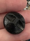 Antique Black Glass Pictorial Button Spider Web Iridescent Tint