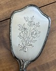 Antique Vanity Set Handheld Mirror   Brush Gold Tone Vintage