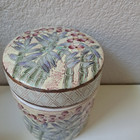 Vintage Chinoiserie Large Tea Caddy Chinese Lidded Jar Tobacco Canister