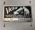 Vintage Vv- Ix - 299883g Victrola Victor Machine Phonograph Identification Plate