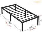 18 Inch Twin Metal Bed Frame  Heavy Duty Platform  No Box Spring