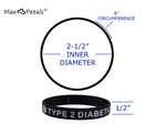 Type 2 Diabetic Medical Alert Id Silicone Bracelets  5 Pack 