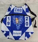 Zeta Phi Beta Zpb Sorority Travel Thin Zip Overnight Backpack Blue Black 19 20