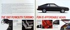 1987 Plymouth Turismo Brochure