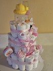  Diaper Cake Winnie Pooh  Pink  Girl  Includes 11  Pieces   55 Diapers