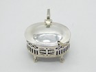 Edwardian Sterling Silver Pierced Floral Mustard Pot Antique 1905 Birmingham