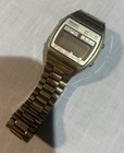 Seiko Chronograph Digital Quartz Watch Silver gold 35mm A127-5020t For Parts