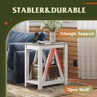 Farmhouse End Table  Narrow Side Table With Charging Station  Slim End Table    
