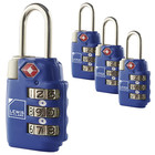 4x Lewis N Clark Tsa Approved Combination Lock Travel Luggage Padlock - Blue