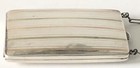 Vintage Sterling Silver   14 K Gold Inlaid Striped Coin Vanity Make-up Compact