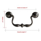 Oil Rubbed Bronze Drop Bail Drawer Pulls 4 Pack  4 Inch Hole Center  Vintage    