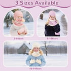 3pcs Kids Winter Beanie Hat Scarf Gloves Set For 2-6-10-14 Years Old Boys Girls 