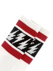 Socco X Mike Vallely Lightning Bolt Classic Crew Skateboard Socks L xl White