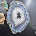 Sterling Southwestern Style 3-4 Mm Navajo Pearl   Turquoise 18 - 20  Necklace