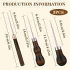 3 Pack Leather Scratch Awl Tool  Awl Tool Sewing With Gourd Shape Wooden Handle