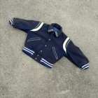 Vtg 50   s Wool Letterman Varsity Jacket Blue Boys Sz Small Reversible