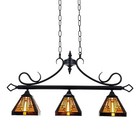 Tiffany Stained Glass Ceiling Pendant Light Fixture Vintage 3-light Hanging Lamp