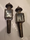 Pair Of Antique Brass Carriage Lamps  Oil Lantern 10  Long