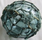Japanese Blown Glass Float 3 5  Wp  371 Seamed Net Disruptions Antique  Usa Bz