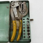 Old Whitney Jensen Metal Products No 5 Jr  Hand Punch W   Metal Case   Dies