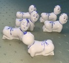Vintage Chinese Porcelain Pillow Babies Chop Stick Rests 6 Pieces