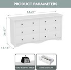 Dresser For Bedroom With 6 Drawer Wood Wide Chest Storage Organizer And Tv Stand