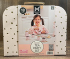 Tea Party Set- 18pc Pretend-play Members Mark- Tin Trim W carrying Case  cats    