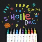 10 Metallic Glitter Marker Pens Dual Tip Brush   Fine Point Pens For Arts Crafts