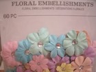 Paper Flowers Card Scrapbook Embellishments - Pastels Pink Blue Purple - 3 Packs