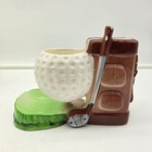 Vintage Ardco Ceramic Golf Ball   Golf Bag Planter     K5443     1960 s Rare Decor